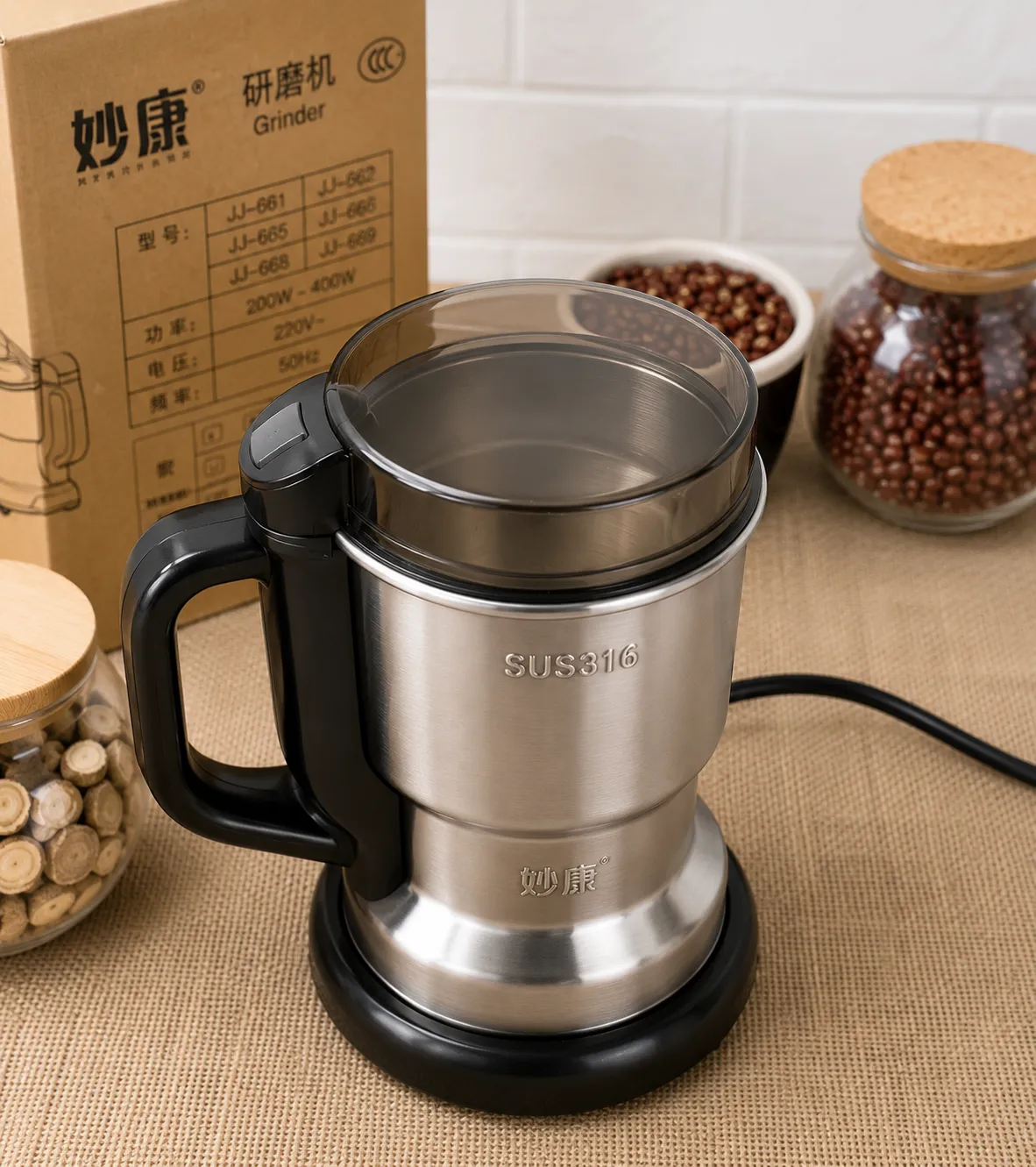 Premium Stainless Steel Electric Grinder